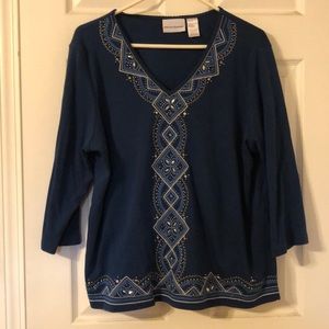 Alfred Dunner Top, XL navy